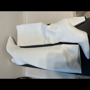 New Barney's New York white leather boots